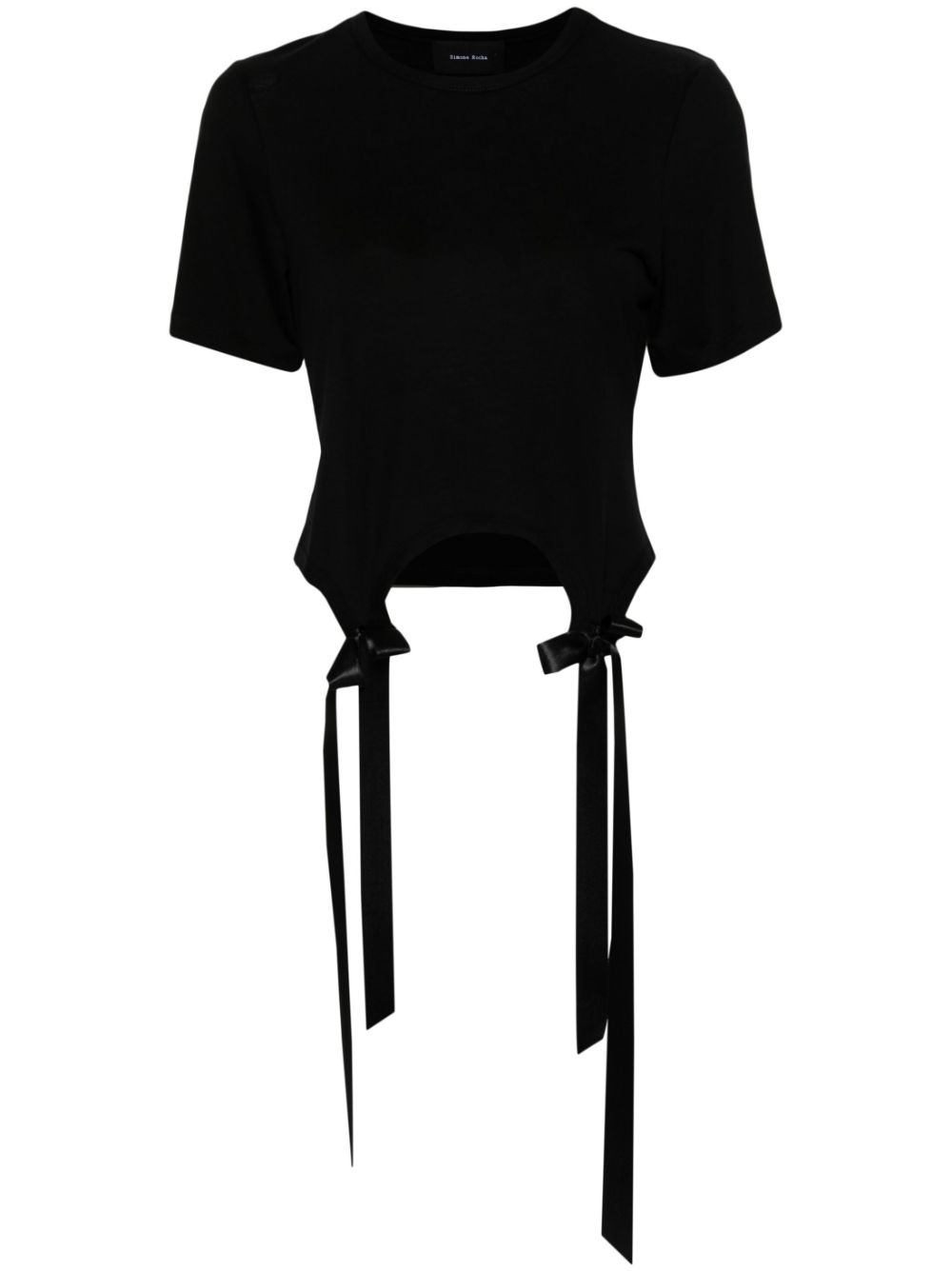 Black bow-detail t-shirt Simone Rocha - women